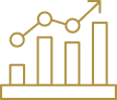 Graphique à barres et courbe montrant une croissance des statistiques ou de la performance avec une tendance positive.